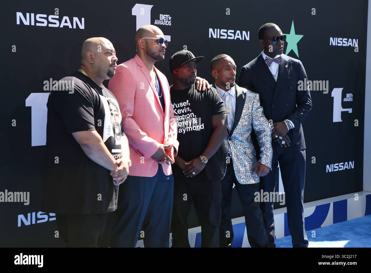 23 juin 2019 - Los Angeles, Californie, États-Unis - Los Angeles, Californie, États-Unis - RAYMOND SANTANA Jr., KEVIN RICHARDSON, ANTRON MCCRAY, KOREY WISE et YUSEF SALAAM assistent aux BET Awards 2019 (crédit image : © Alexander Seyum/ZUMA Wire) Banque D'Images