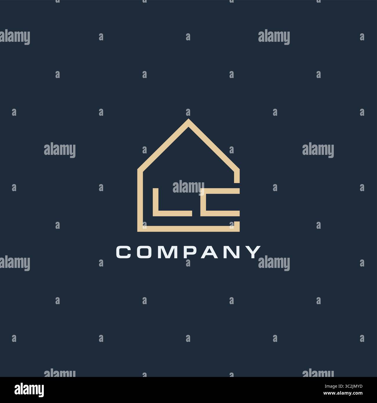 Lettre initiale LC logo immobilier avec des idées de conception de style de toit simple vecteur graphique graphique Illustration de Vecteur