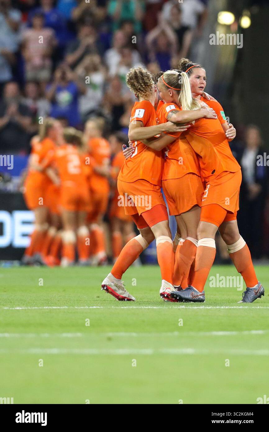 3 juillet 2019, Lyon, France : joueuses des pays-Bas lors du match contre la Suède valable pour les demi-finales de la Coupe du monde de football féminin. (Crédit image : © Vanessa Carvalho/ZUMA Wire) Banque D'Images