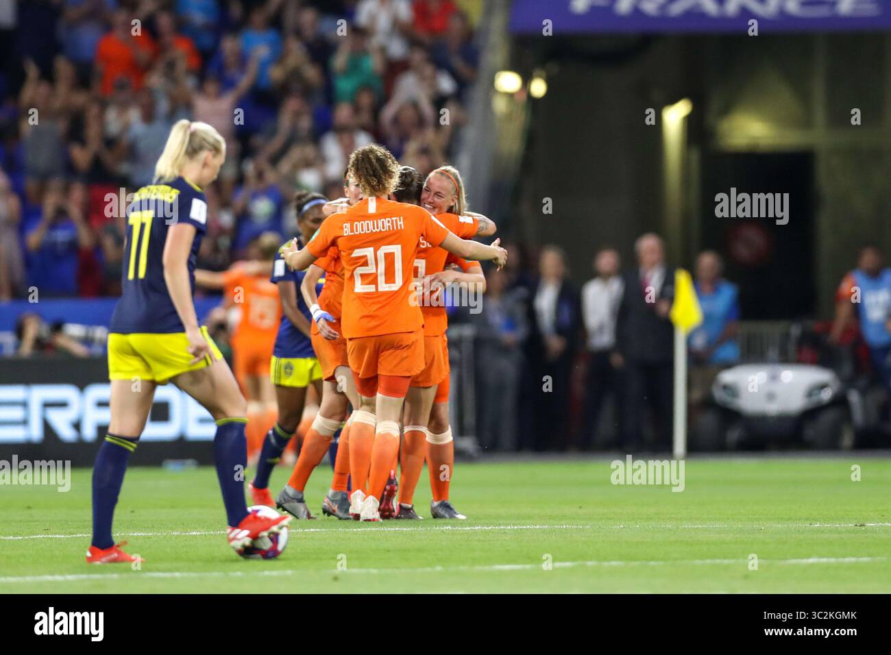 3 juillet 2019, Lyon, France : joueuses des pays-Bas lors du match contre la Suède valable pour les demi-finales de la Coupe du monde de football féminin. (Crédit image : © Vanessa Carvalho/ZUMA Wire) Banque D'Images