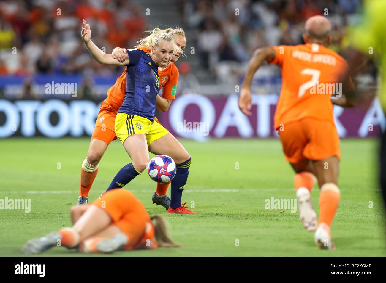 3 juillet 2019, Lyon, France : Blackstenius de Suède lors d'un match contre les pays-Bas valable pour les demi-finales de la Coupe du monde féminine. (Crédit image : © Vanessa Carvalho/ZUMA Wire) Banque D'Images