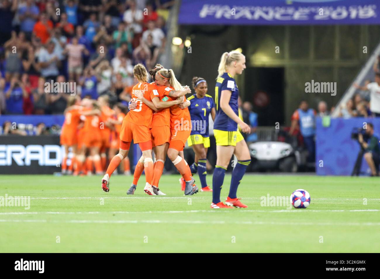 3 juillet 2019, Lyon, France : joueuses des pays-Bas lors du match contre la Suède valable pour les demi-finales de la Coupe du monde de football féminin. (Crédit image : © Vanessa Carvalho/ZUMA Wire) Banque D'Images