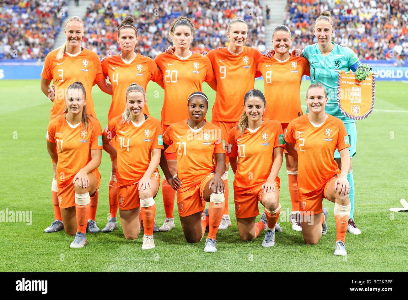 3 juillet 2019, Lyon, France : joueuses des pays-Bas lors du match contre la Suède valable pour les demi-finales de la Coupe du monde de football féminin. (Crédit image : © Vanessa Carvalho/ZUMA Wire) Banque D'Images