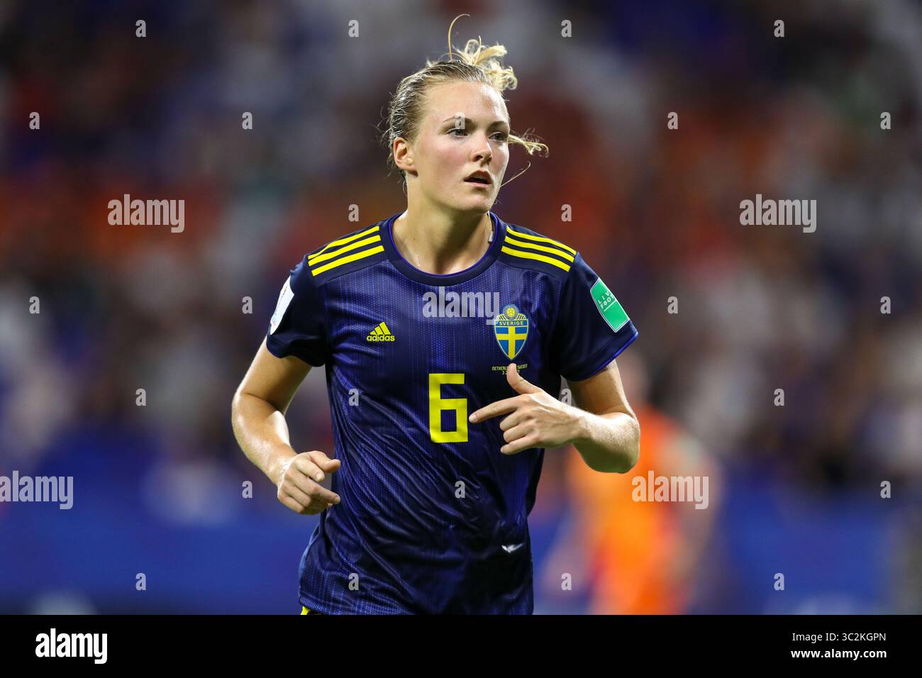 3 juillet 2019, Lyon, France : Eriksson de Suède lors d'un match contre les pays-Bas valable pour les demi-finales de la Coupe du monde féminine. (Crédit image : © Vanessa Carvalho/ZUMA Wire) Banque D'Images