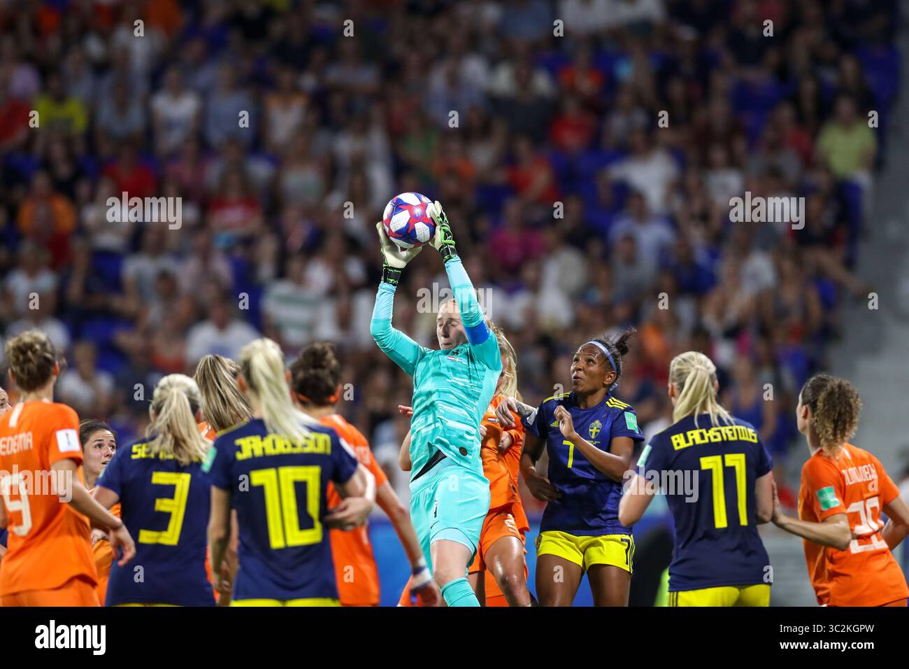3 juillet 2019, Lyon, France : Van Veenendall des pays-Bas lors d'un match contre la Suède valable pour les demi-finales de la Coupe du monde féminine de football. (Crédit image : © Vanessa Carvalho/ZUMA Wire) Banque D'Images