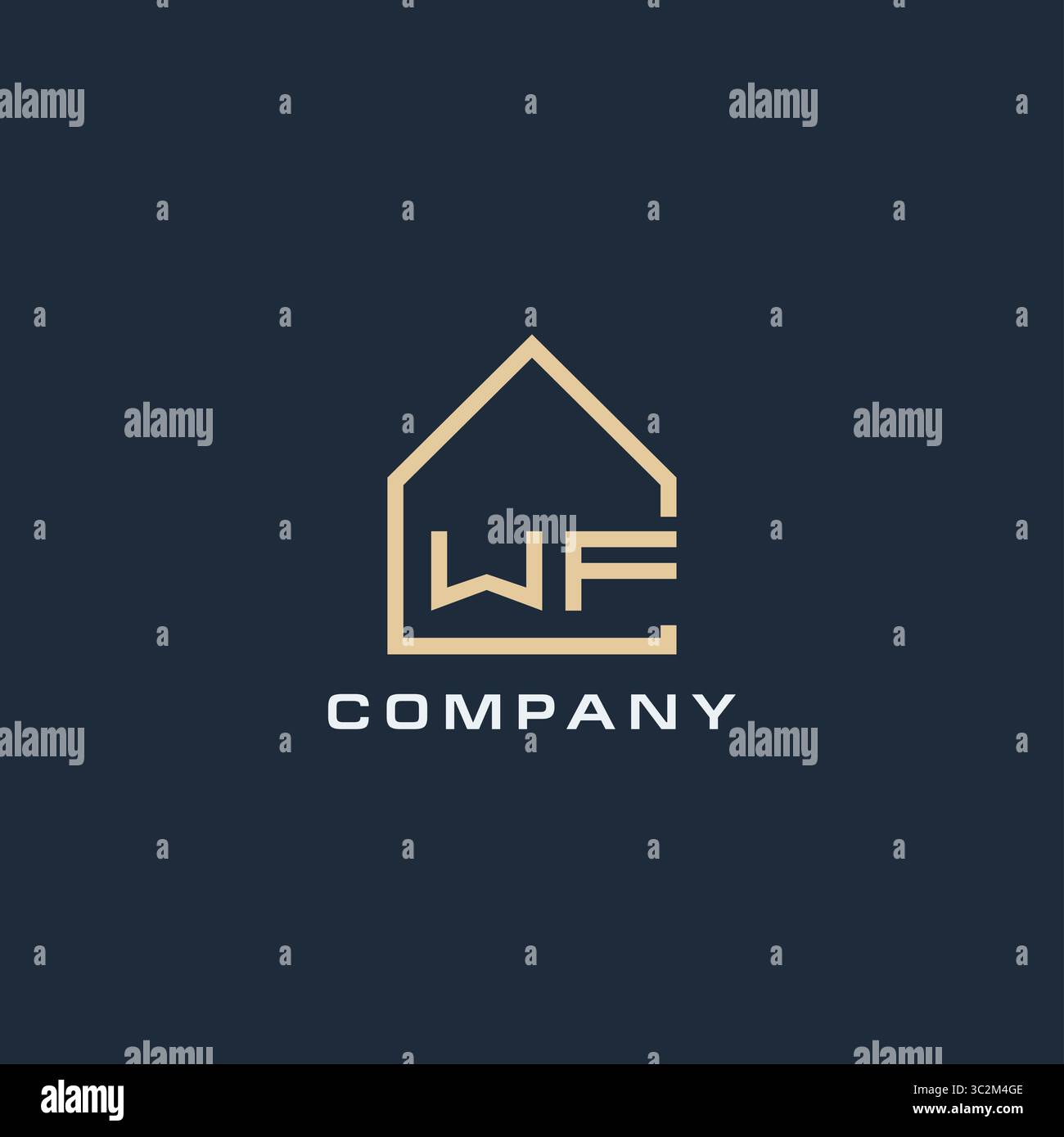 Lettre initiale UF logo immobilier avec des idées de conception de style de toit simple vecteur graphique graphique Illustration de Vecteur