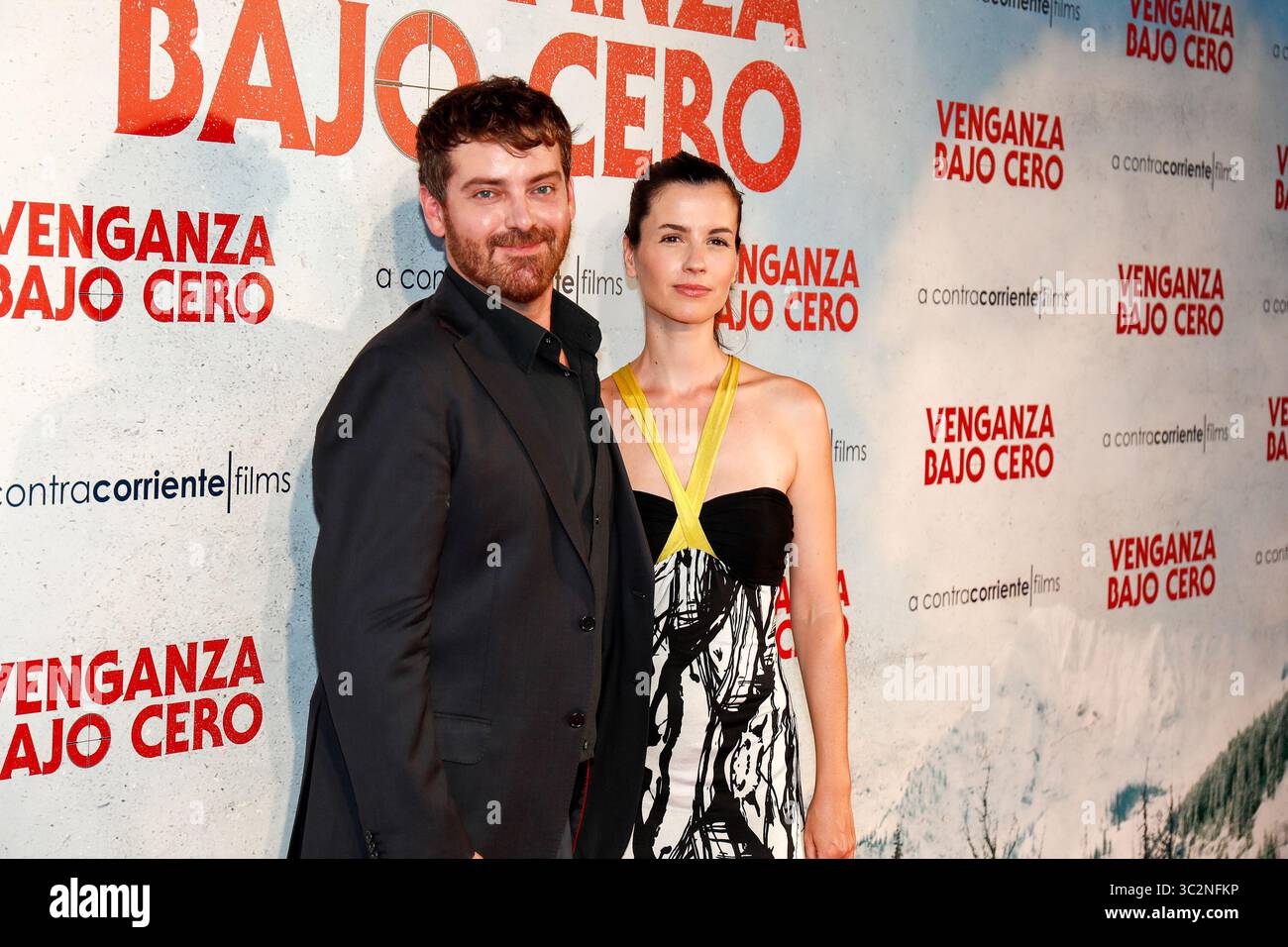 15 juillet 2019 - Madrid, MADRID, ESPAGNE - L'acteur Fran Martinez et l'actrice Rocio Anker lors du Photocall de la première du film 'Venganza Bajo Cero' réalisé par Hans Petter Moland et mettant en vedette Liam Neeson à Madrid, Espagne, le 15 juillet 2019. (Crédit image : © AFP7 via ZUMA Wire) Banque D'Images