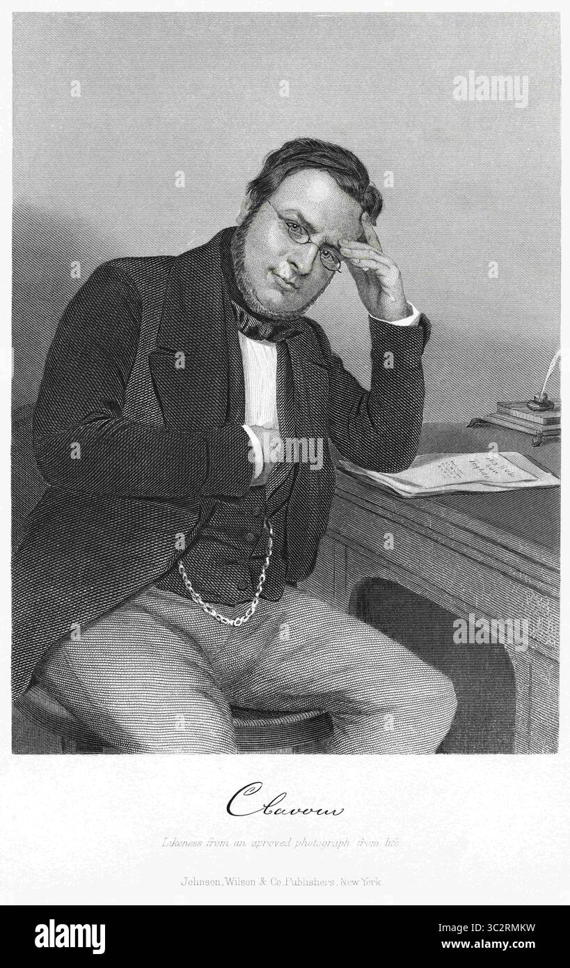 13 février 2019, États-Unis : Camillo Benso, comte de Cavour (1810-61), homme d'État italien et figure de proue dans le mouvement vers l'unification italienne, Portrait assis de trois quarts de longueur, gravure sur acier, Galerie de portraits d'hommes et de femmes éminents d'Europe et d'Amérique par Evert A. Duyckinck, publié par Henry J. Johnson, Johnson, Wilson & Company, New York, 1873 (crédit image : © JT Vintage/Glasshouse via ZUMA Wire) Banque D'Images