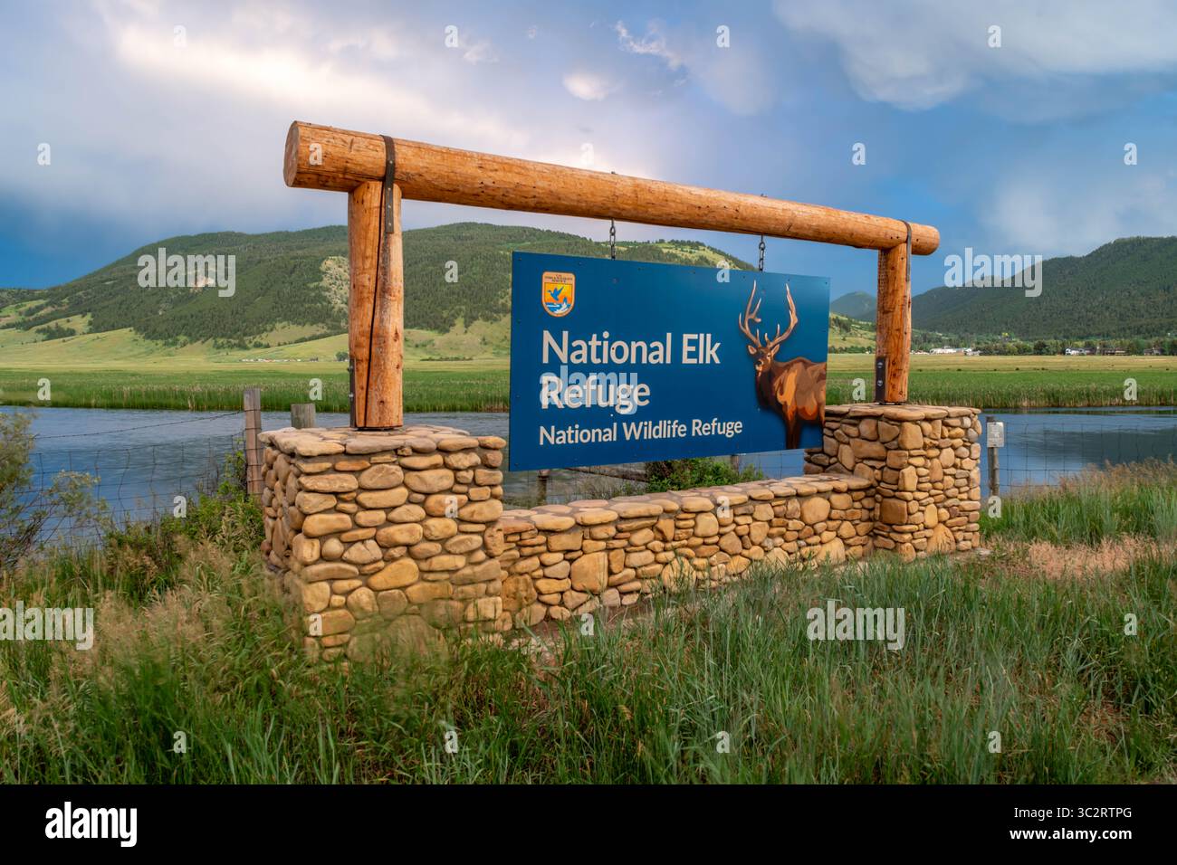 National Elk Refuge, Jackson Hole, Wyoming Banque D'Images