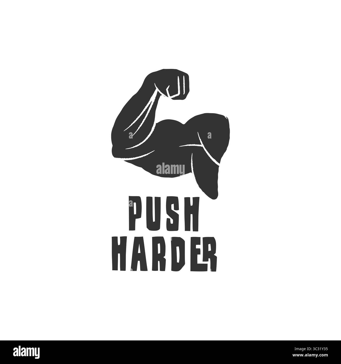 Logo « pousser plus fort » Illustration de Vecteur