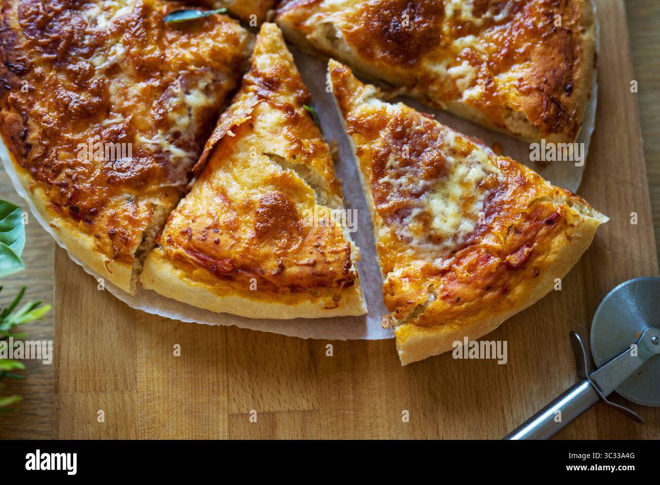 Pizza au fromage maison avec levain Banque D'Images