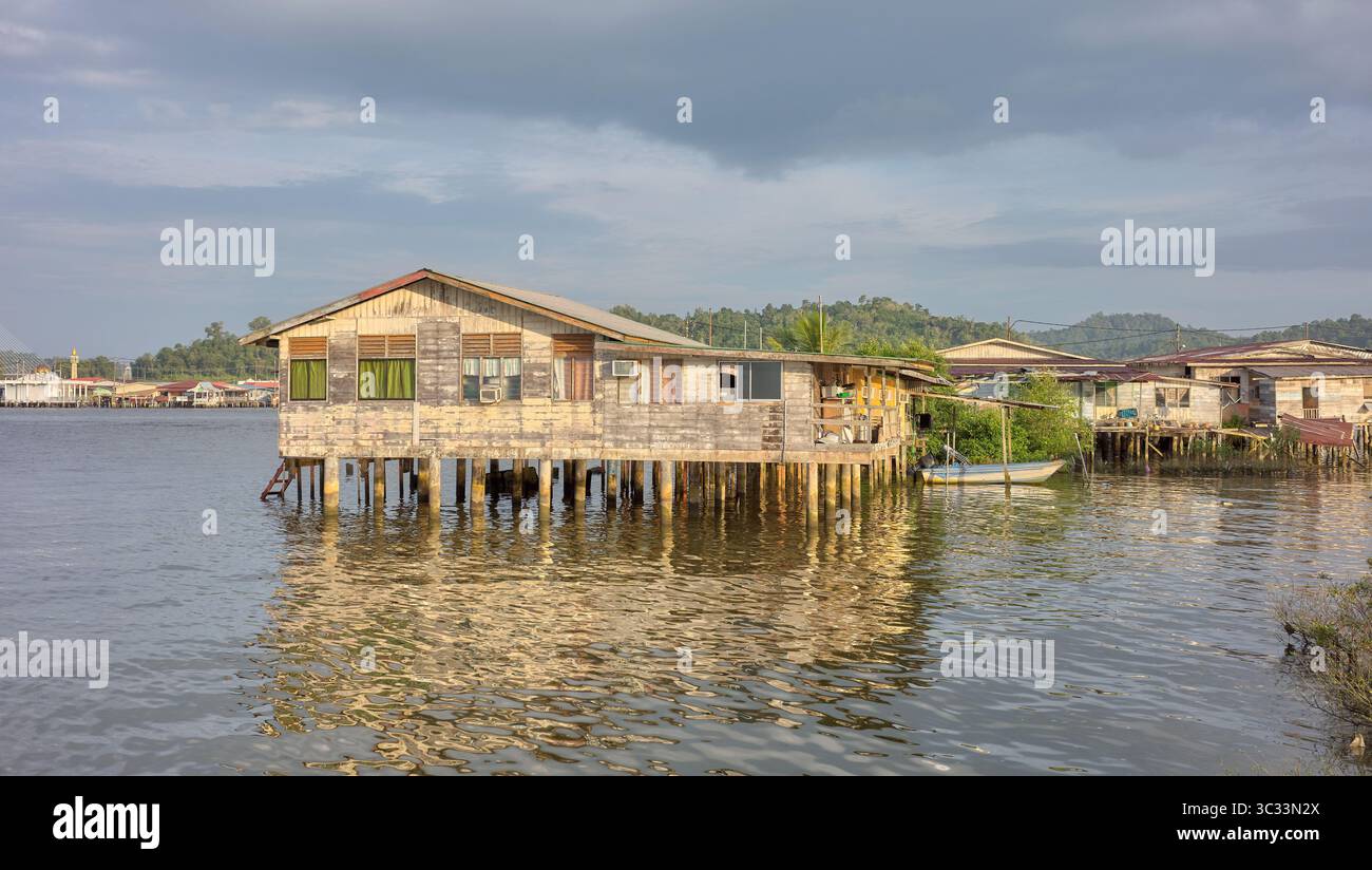 Kampong Ayer Water Settlement à Bandar Seri Begawan, Brunei. Banque D'Images