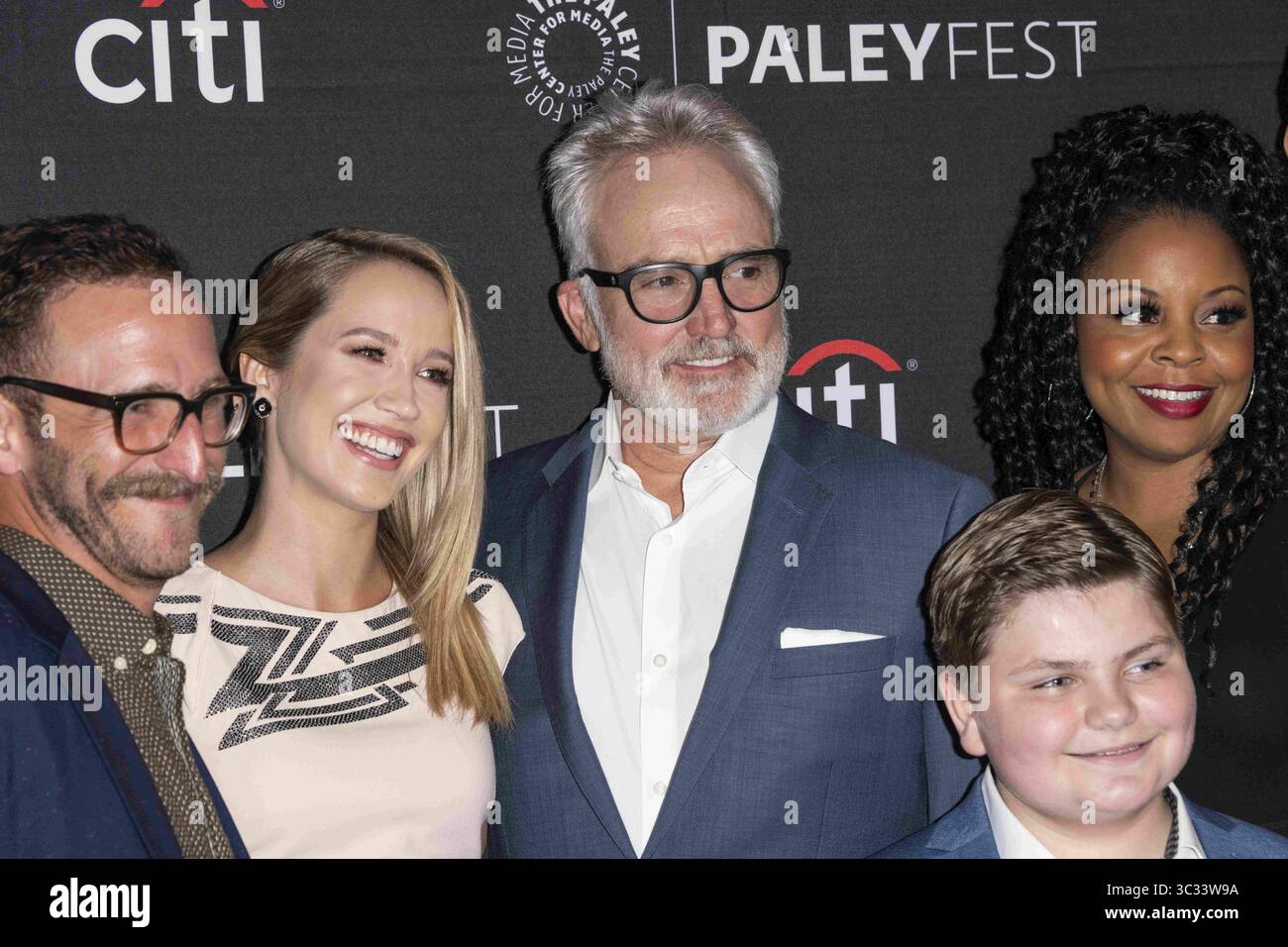 Le 5 septembre 2019, Los Angeles, Californie, USA : De G à D : est-ce que GREENBERG, Anna Camp, Bradley Whitford, Spencer, Allport et TYMBERLEE HILL assister à la CCBN Présentation de ''parfaite harmonie'' au 2019 PaleyFest Fall TV Bandes-annonces au Paley Center for Media à Beverly Hills, Californie (crédit Image : © Charlie Steffens/Zuma sur le fil) Banque D'Images