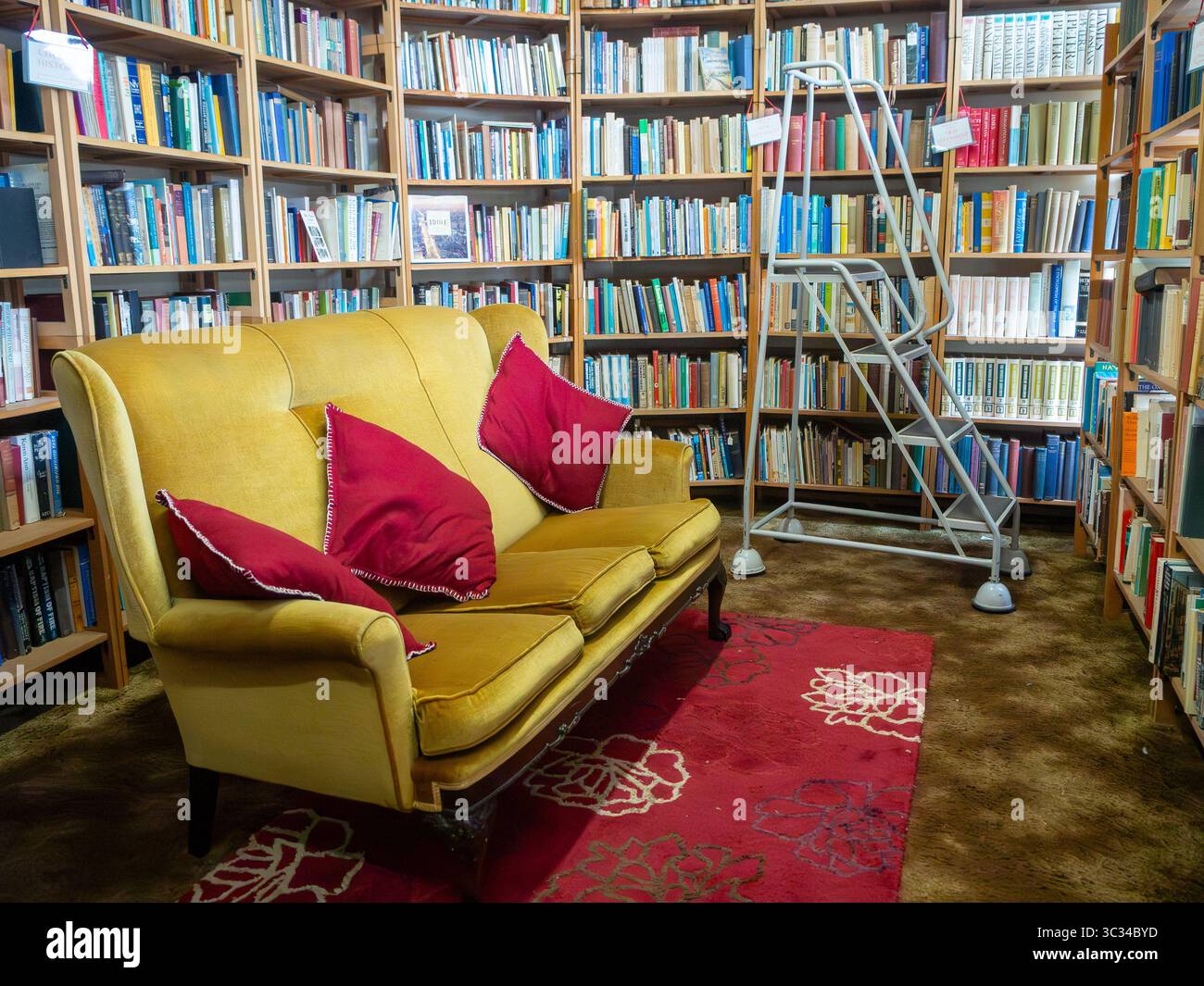 Parkinson's de Southport - "pas juste n'importe quelle ancienne librairie" avec trois étages et un espace extérieur, rempli de livres rares, coquillages et objets de collection. Banque D'Images