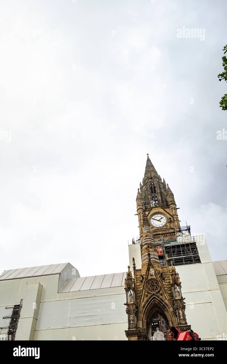 Hôtel de ville de Manchester, vêtu pendant que les travaux de construction sont en cours Banque D'Images
