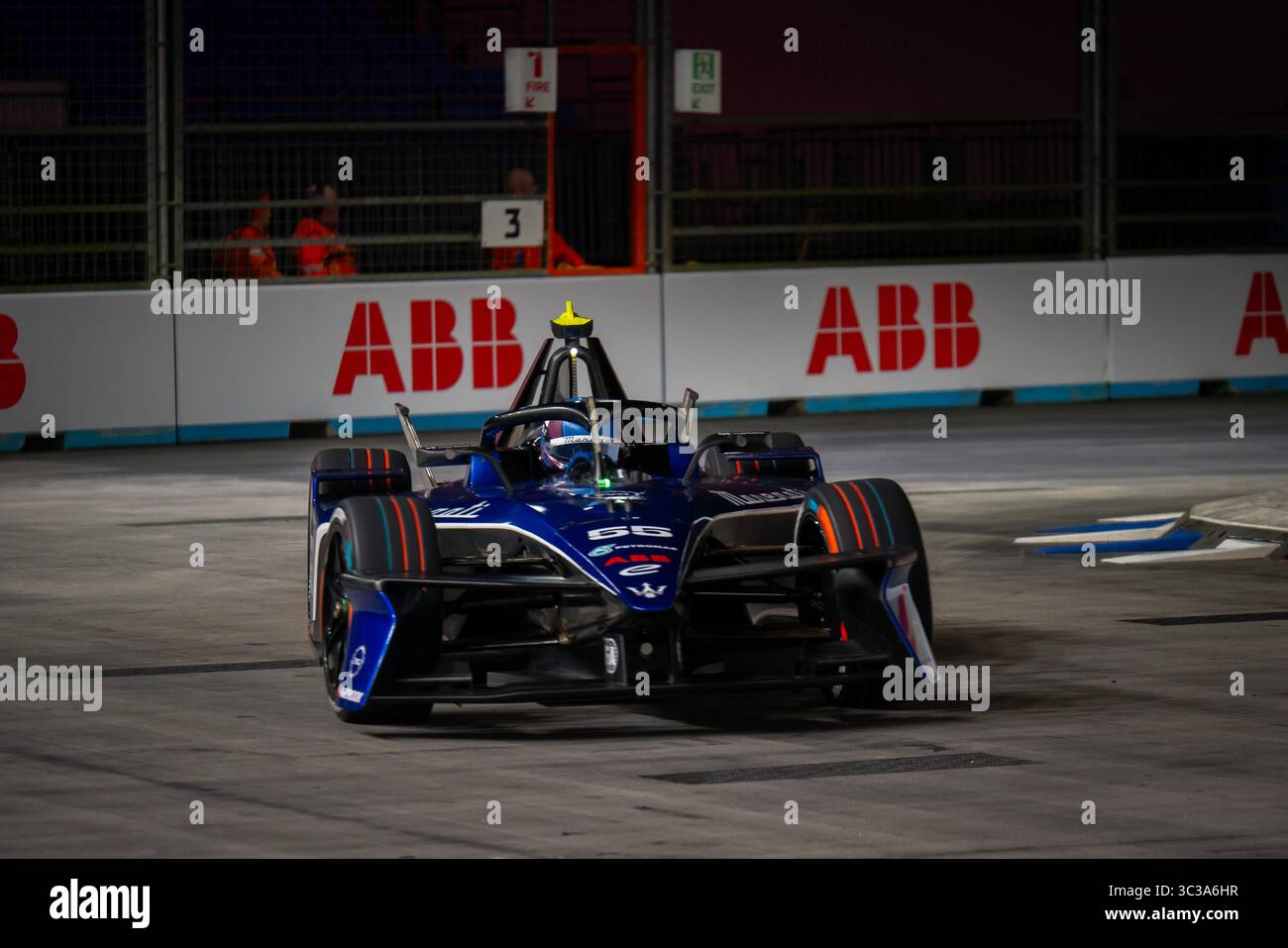 Formule E, Grande Britienne, Londres, juillet 2025. Jake Hughes (#55), Maserati MSG Racing lors des essais libres 1 (FP1). Banque D'Images