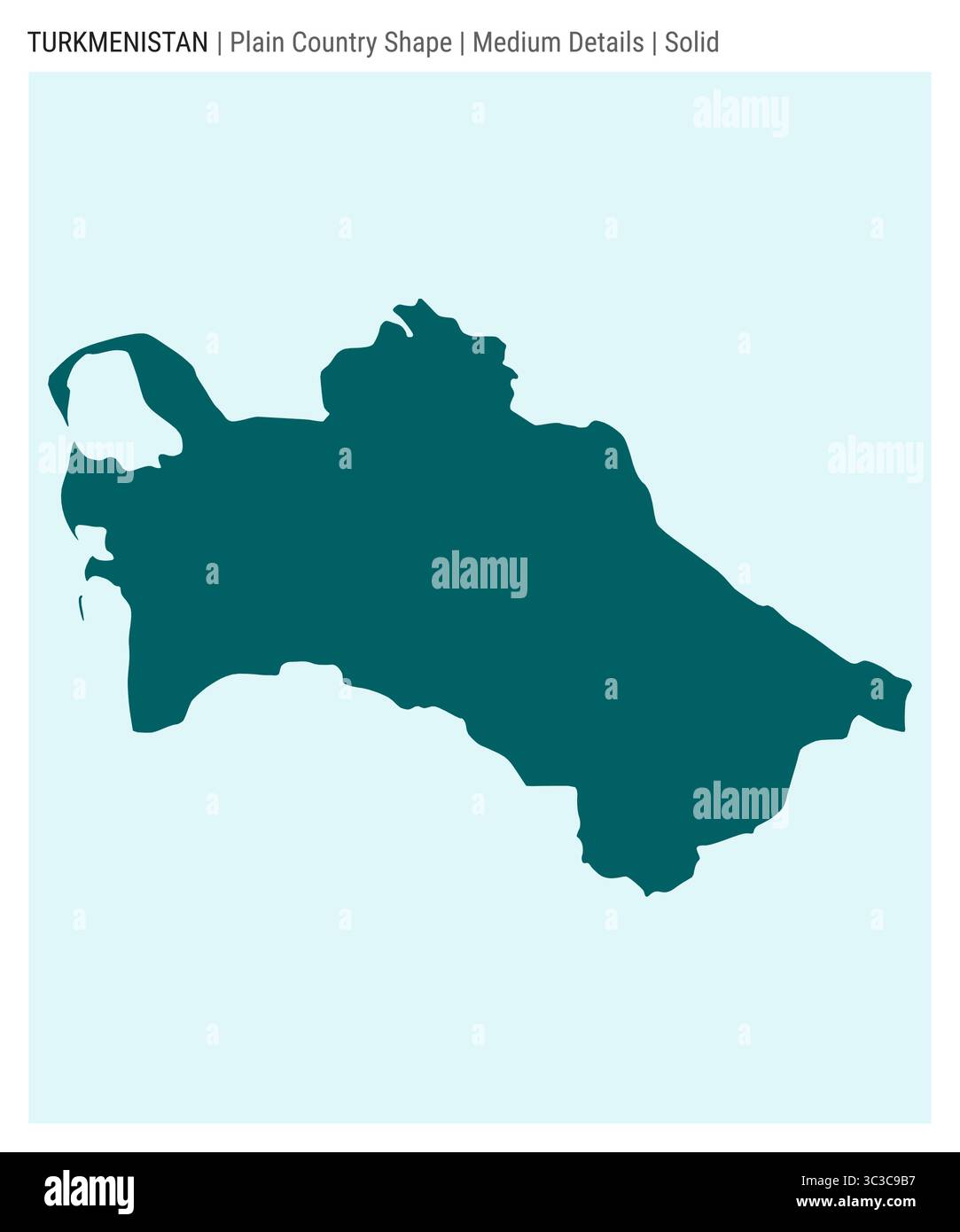 Carte du pays de la plaine du Turkménistan. Détails moyens. Style Uni. Forme du Turkménistan. Illustration vectorielle. Illustration de Vecteur