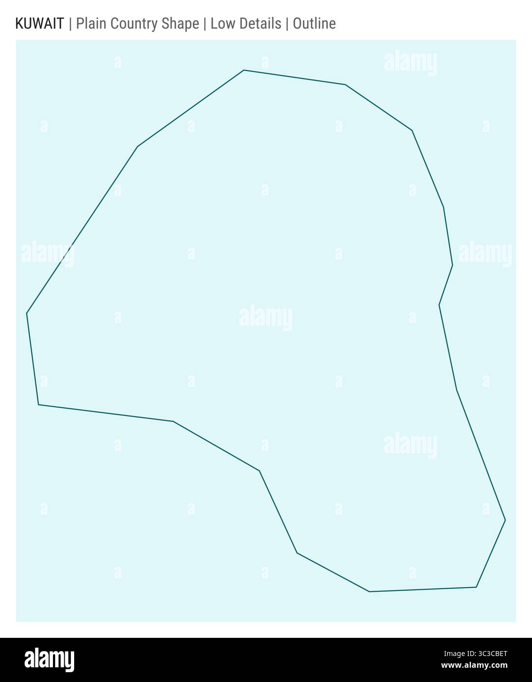 Carte du pays de la plaine du Koweït. Peu de détails. Style de contour. Forme du Koweït. Illustration vectorielle. Illustration de Vecteur