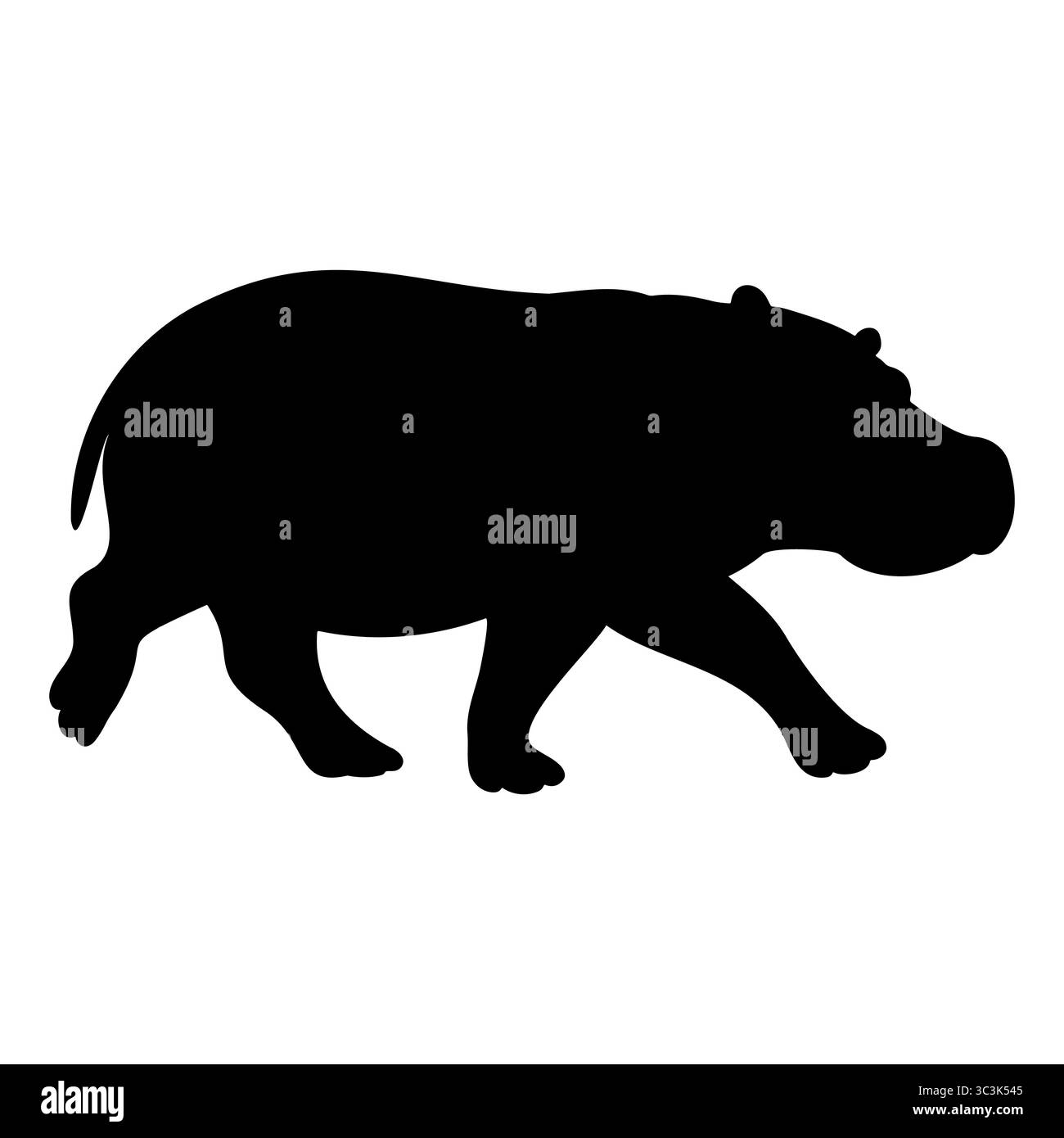 Vue de course à pied de silhouette d'hippopotame Illustration de Vecteur Vue de course à pied de silhouette d'hippopotame Illustration de Vecteur