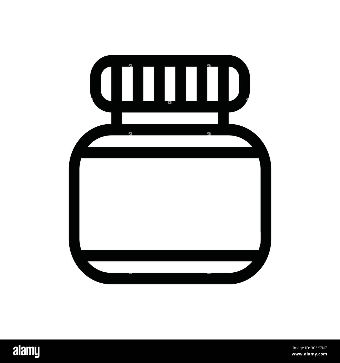 Icône de bouteille de peinture, fourniture pour l'école, illustration simple de contour noir Illustration de Vecteur