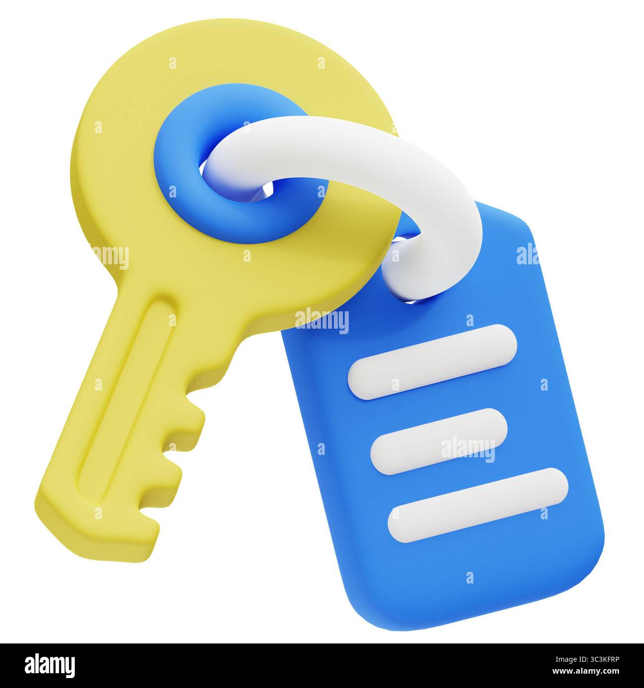 Illustration de l'icône de clé de propriété 3D. Banque D'Images