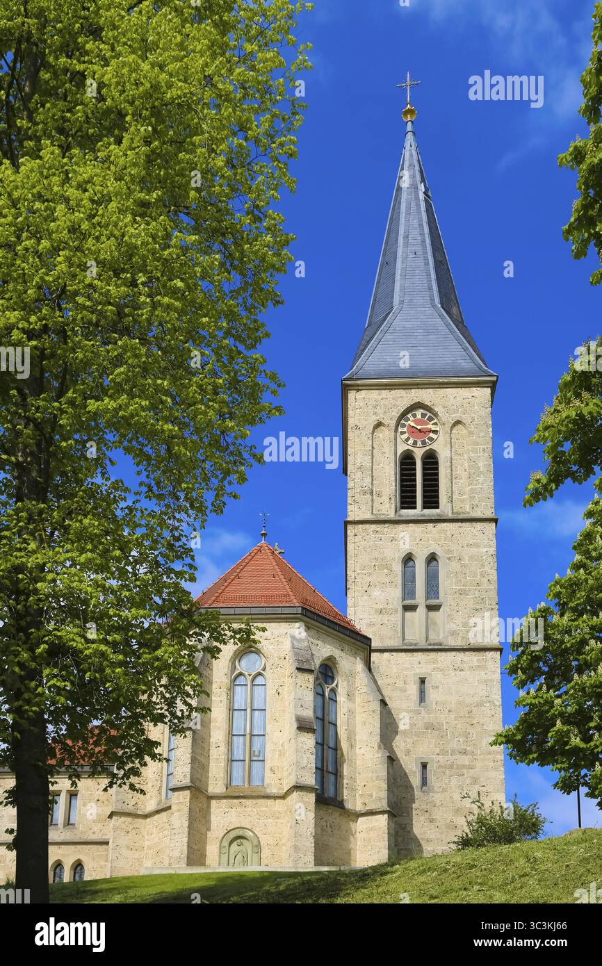 Martinus, église catholique, lieu de culte, édifice sacré, tour de l'église, horloge, croix, bâtiment religieux, Dotternhausen, Zollernalbkreis, Bade Banque D'Images