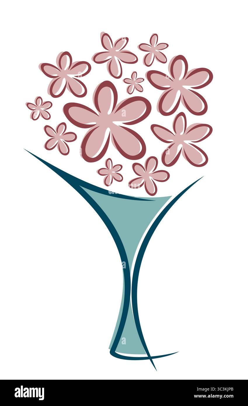 Bouquet de fleurs. Illustration de Vecteur