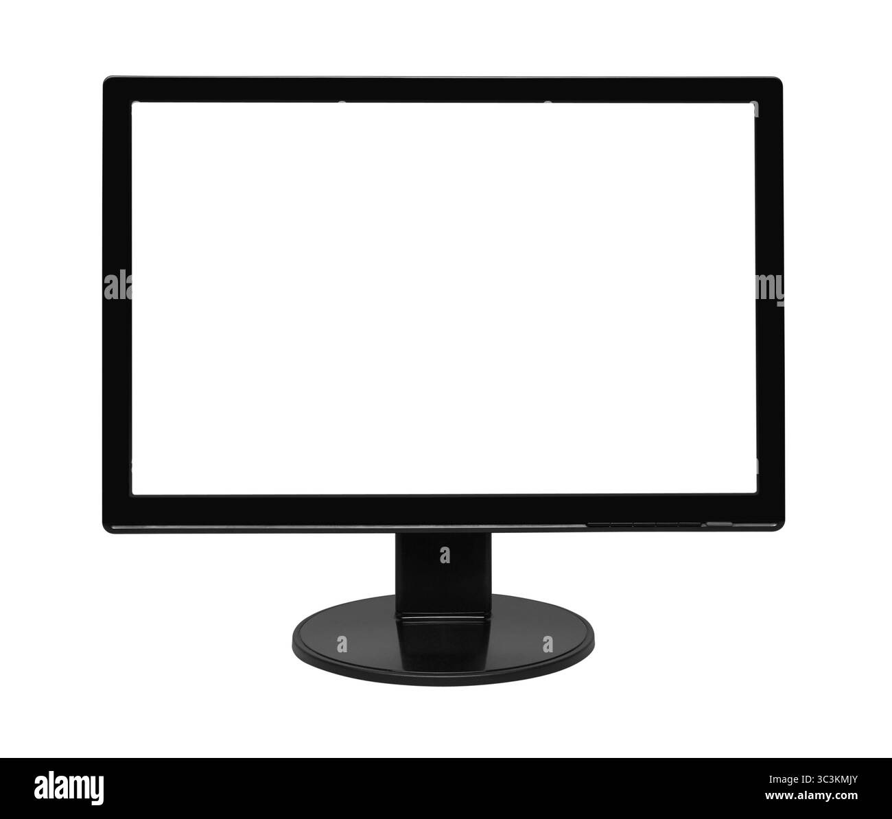 Moniteur TV à LED plate isolé sur des chemins d'écrêtage blancs Banque D'Images