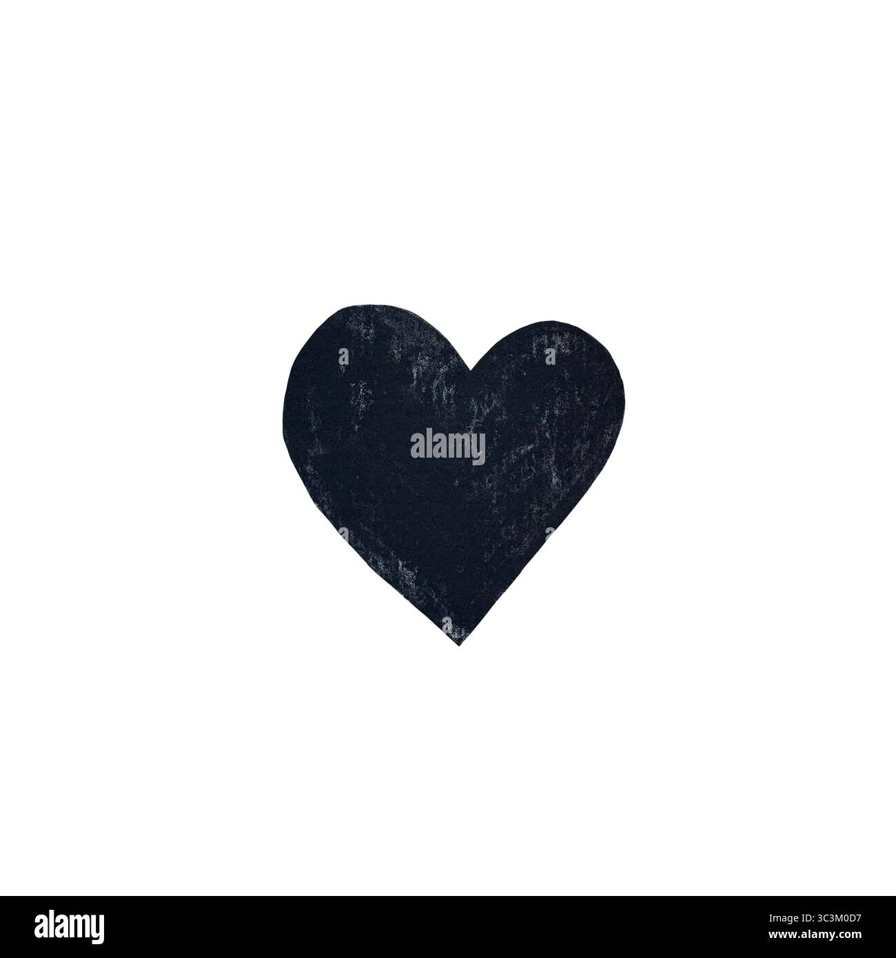Illustration aquarelle d'un coeur noir stylisé sur fond blanc. Ce design minimaliste et audacieux transmet l'émotion avec simplicité, parfait fo Banque D'Images