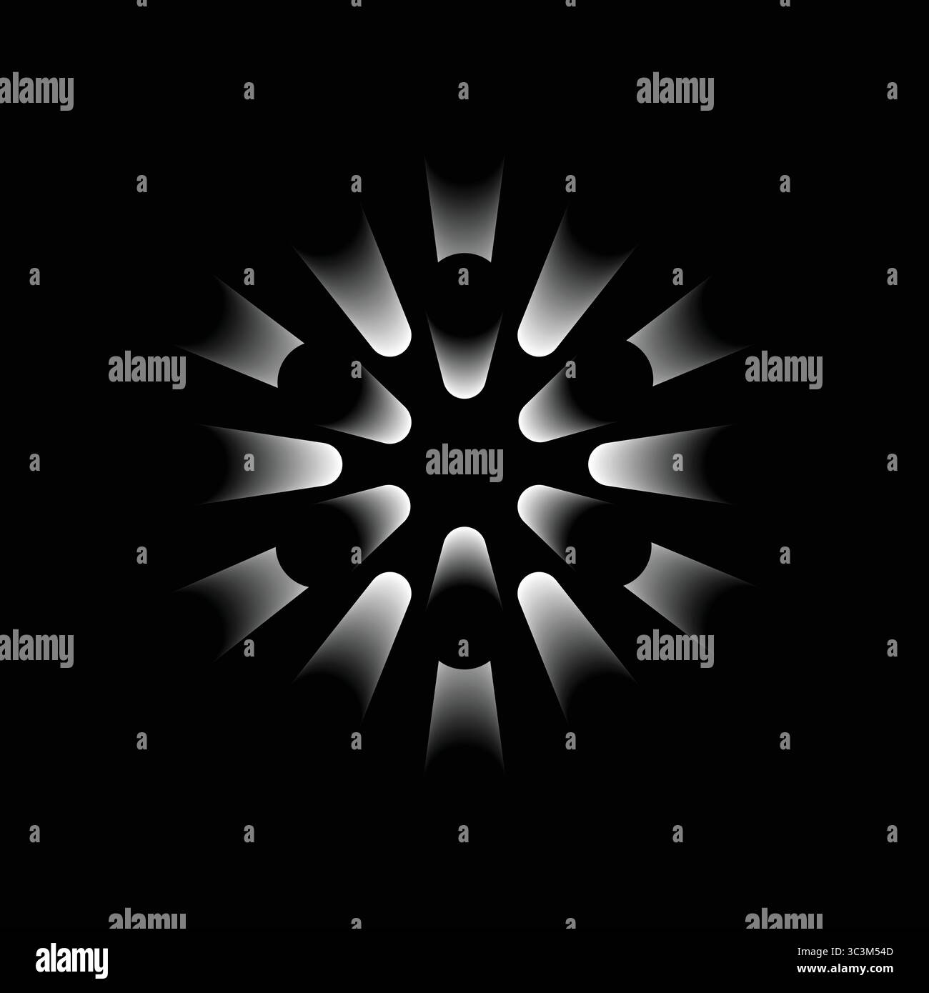 Éclatement de rayon gradient blanc radial abstrait sur fond noir. Illustration vectorielle de rafale radiale sombre avec des rayons de gradient blanc Illustration de Vecteur