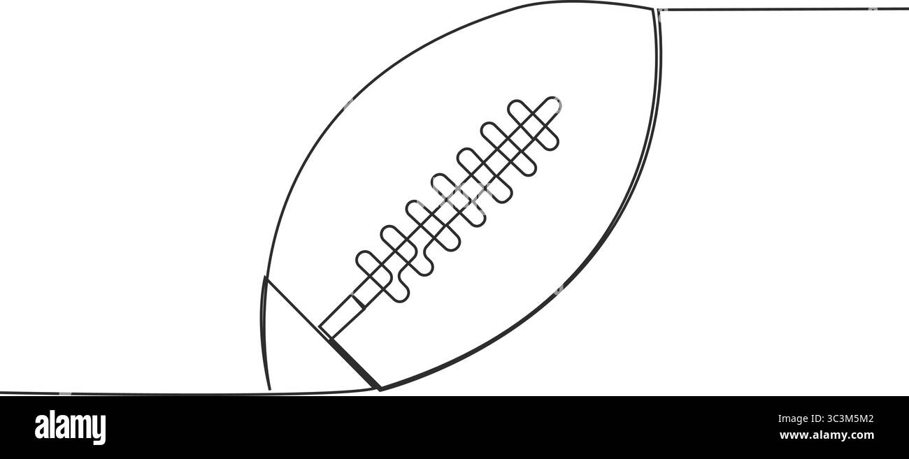 Ligne continue dessinant le football américain. Concept de balle de sport, dessin continu d'une ligne de l'illustration vectorielle de balle de rugby. Illustration de Vecteur