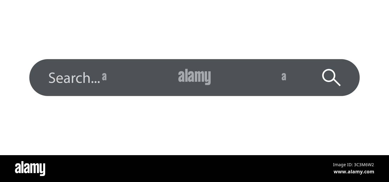 Icône de la barre de recherche. Design plat style d'illustration vectorielle. Conception vectorielle minimale de barre de recherche sombre pour les applications Web et UI sur blanc Illustration de Vecteur