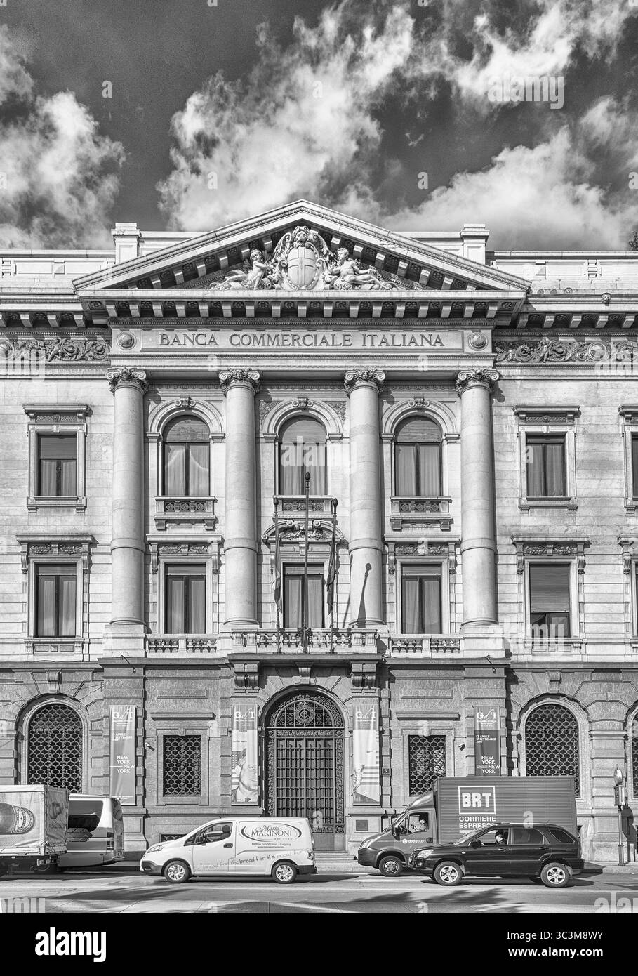 MILAN - 11 SEPTEMBRE : Palais de la Banca commerciale Italiana, bâtiment historique sur la Piazza della Scala, Milan, Italie, le 11 septembre 2017 Banque D'Images