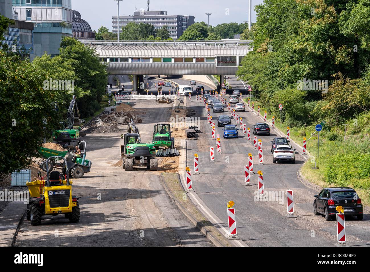 Rénovation de la B8, Europaring, dans le centre-ville de Leverkusen, grand projet d'infrastructure pour renouveler l'artère, Rhénanie du Nord-Westphalie, GE Banque D'Images
