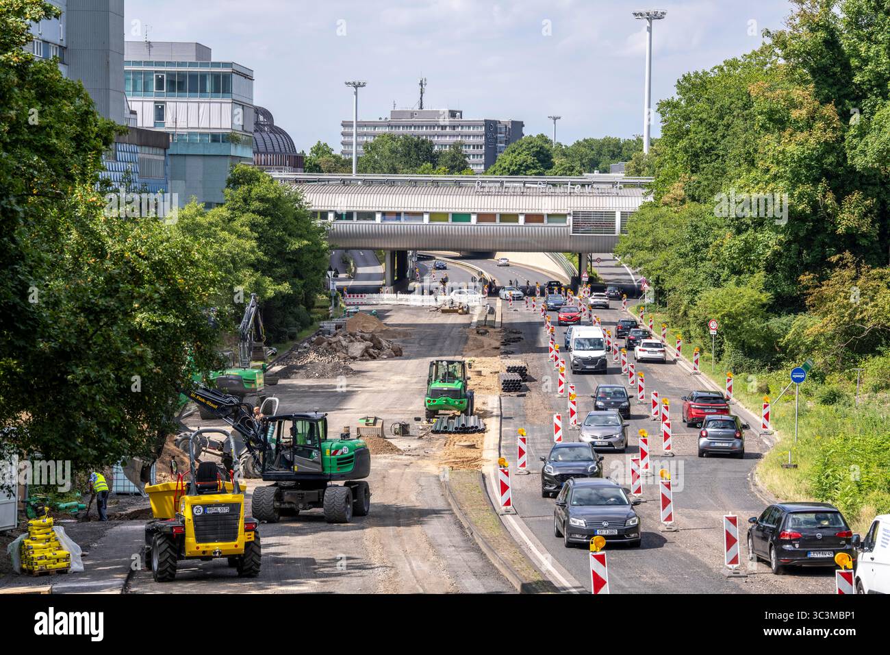 Rénovation de la B8, Europaring, dans le centre-ville de Leverkusen, grand projet d'infrastructure pour renouveler l'artère, Rhénanie du Nord-Westphalie, GE Banque D'Images