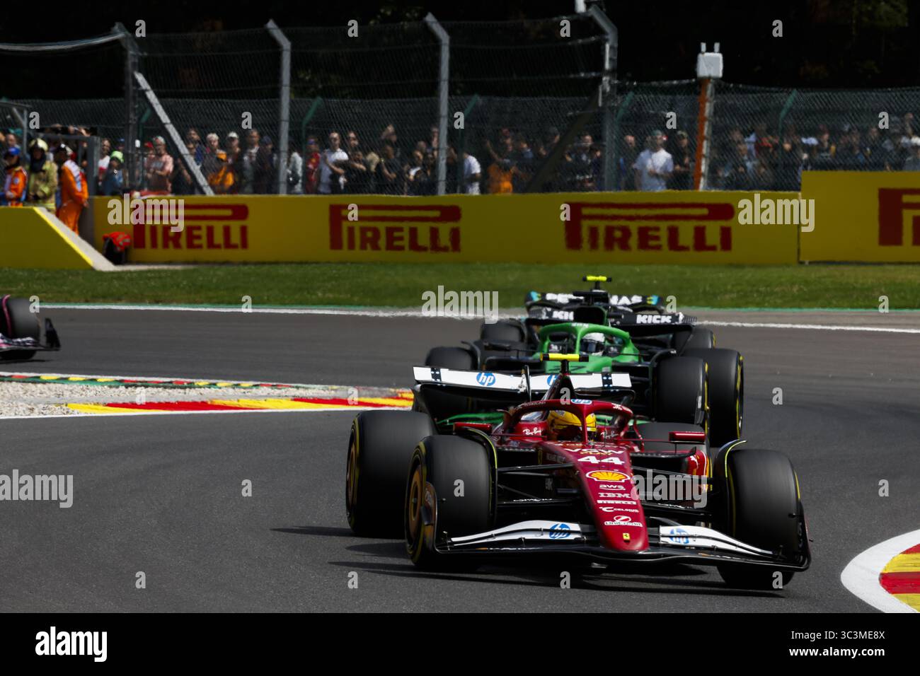 44 HAMILTON Lewis (gbr), Scuderia Ferrari SF-25, action lors du Grand Prix de Belgique de formule 1 2025, 13e manche du Championnat du monde FIA de formule 1 2025 du 25 au 27 juillet 2025 sur le circuit de Spa-Francorchamps, à Stavelot, Belgique Banque D'Images