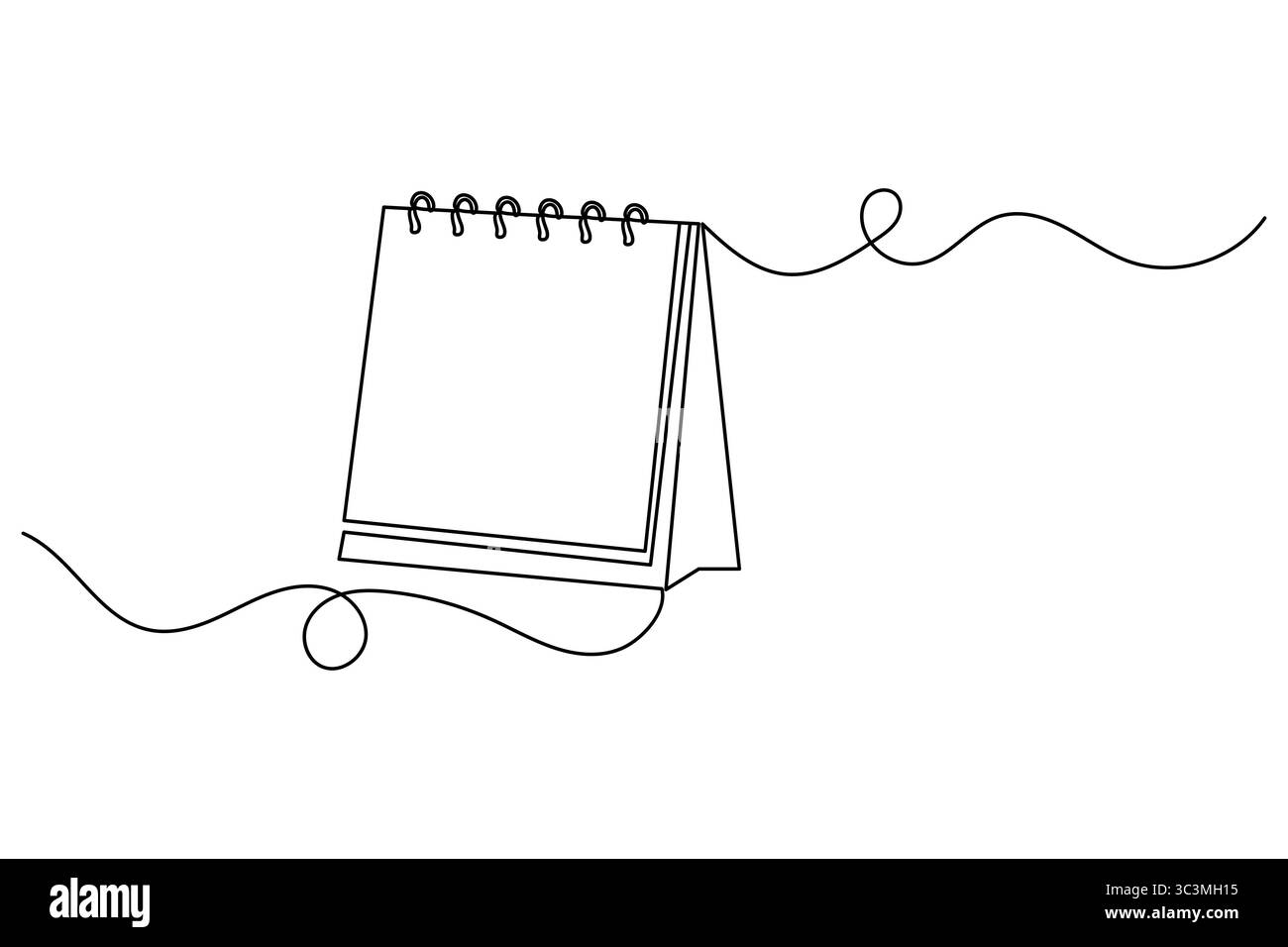 Calendrier de tableau dessin d'art à ligne unique continu et icône de calendrier illustration vectorielle simple de contour Illustration de Vecteur