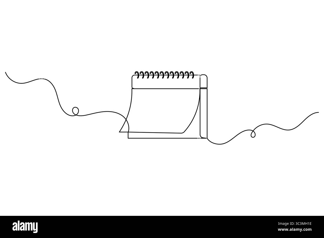 Calendrier de tableau dessin d'art à ligne unique continu et icône de calendrier illustration vectorielle simple de contour Illustration de Vecteur