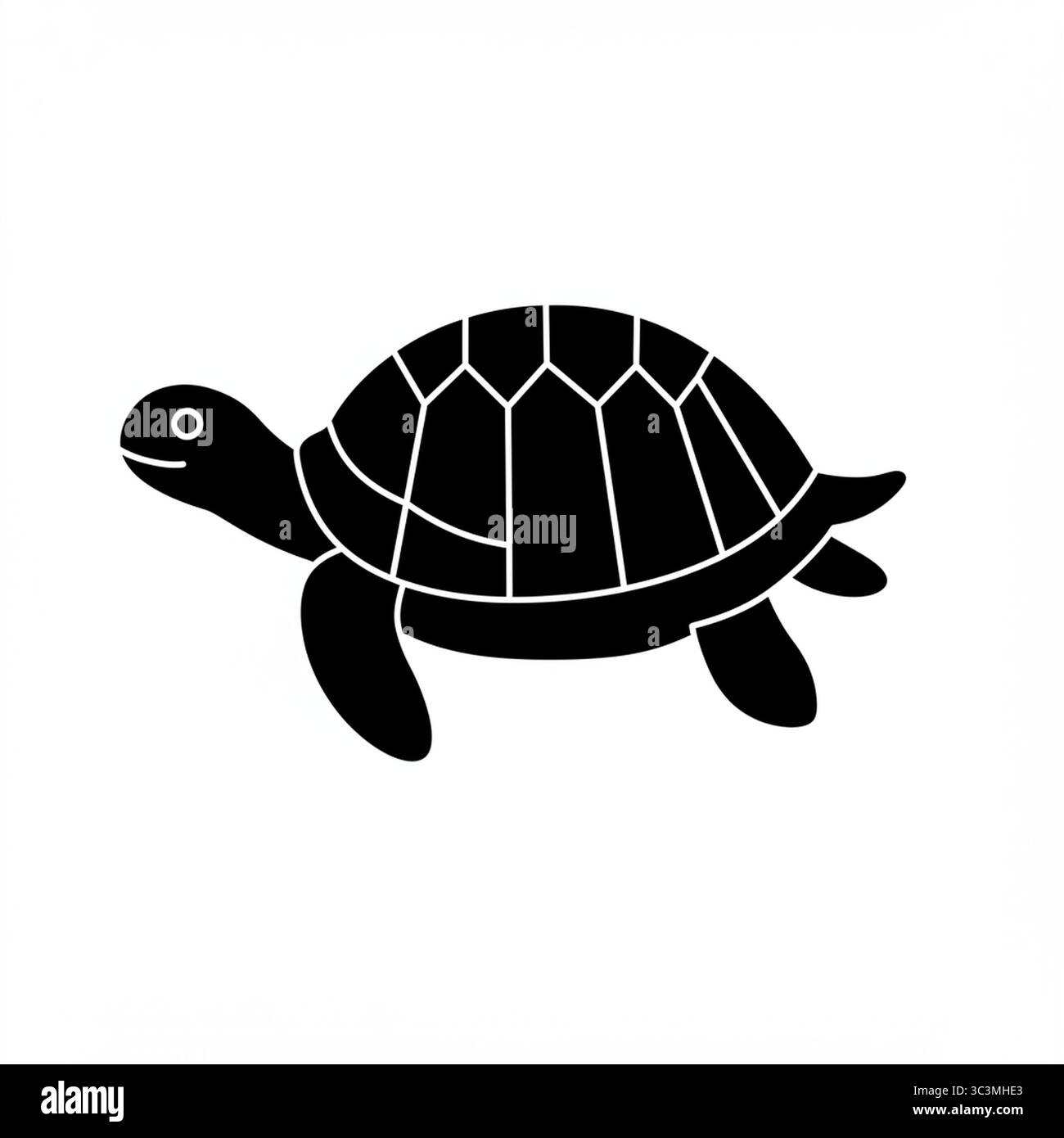 Icône graphique tortue de mer Noire. Illustration vectorielle isolée sur fond blanc Illustration de Vecteur