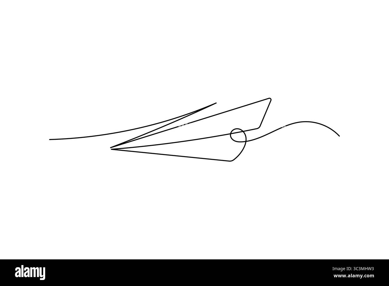 Dessin au trait continu d'une icône d'avion en papier Illustration de Vecteur