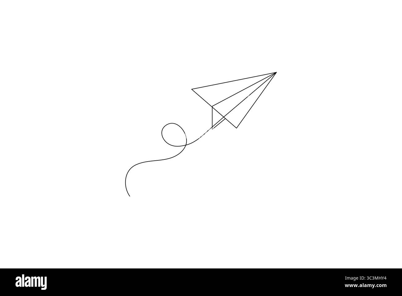Dessin au trait continu d'une icône d'avion en papier Illustration de Vecteur