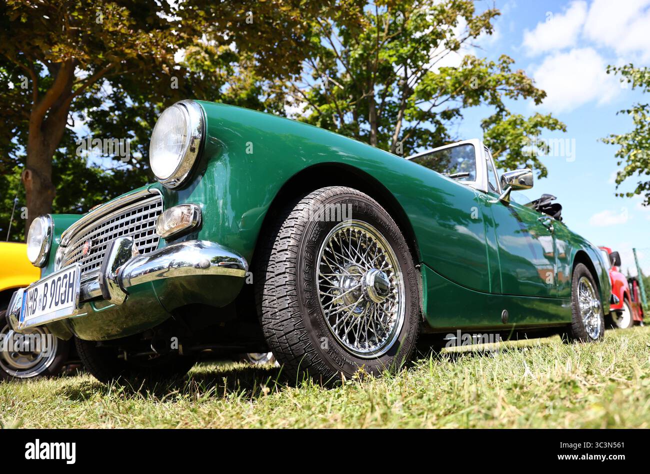 Oldtimertreffen 19.07.2025, Grossneuhausen, Oldtimer-Treffen im Bild : Austin Healey Sprite *** Classic car Meeting 19 07 2025, Grossneuhausen, Classic car Meeting in the Picture Austin Healey Sprite Banque D'Images