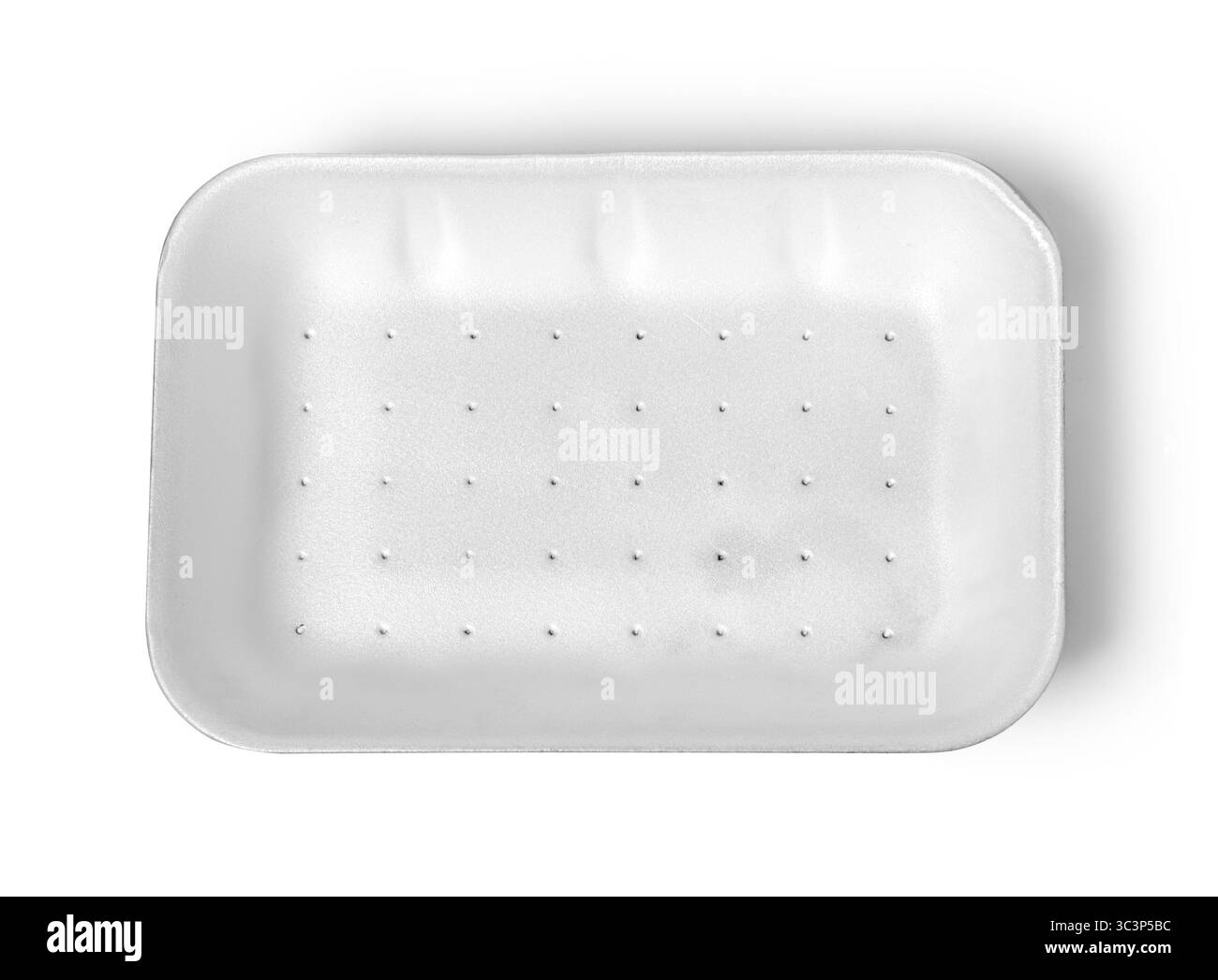 Photo studio d'un plateau vide blanc en styromousse, parfait pour mettre en valeur vos créations culinaires Banque D'Images