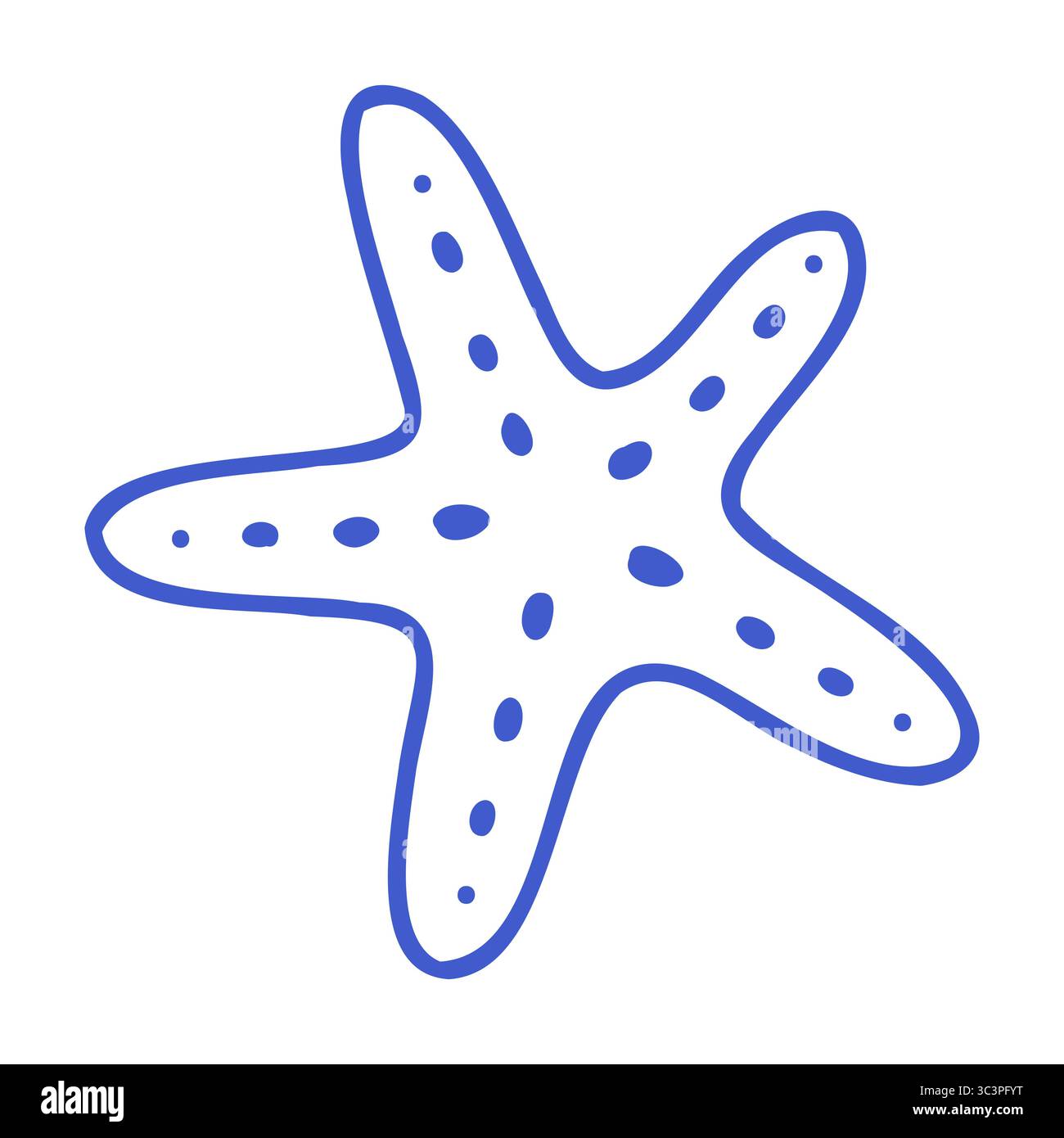 Étoile de mer dans le style artistique de la ligne bleu marine. Contour vectoriel modifiable. Illustration d'icône minimaliste. Illustration de Vecteur