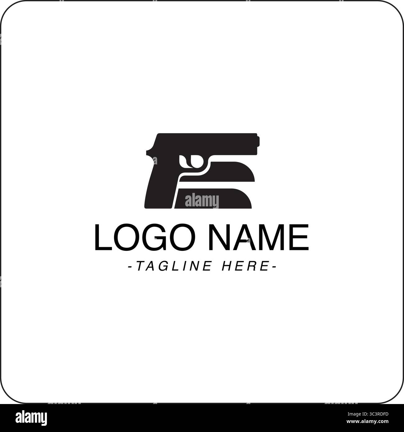 Lettre E et logo en forme de pistolet Illustration de Vecteur