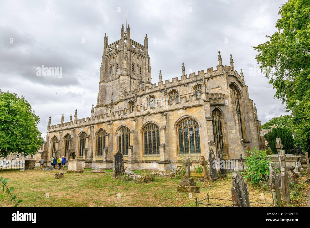 St Mary's Church Fairford.The ensemble le plus complet de vitraux médiévaux dans le pays, Banque D'Images
