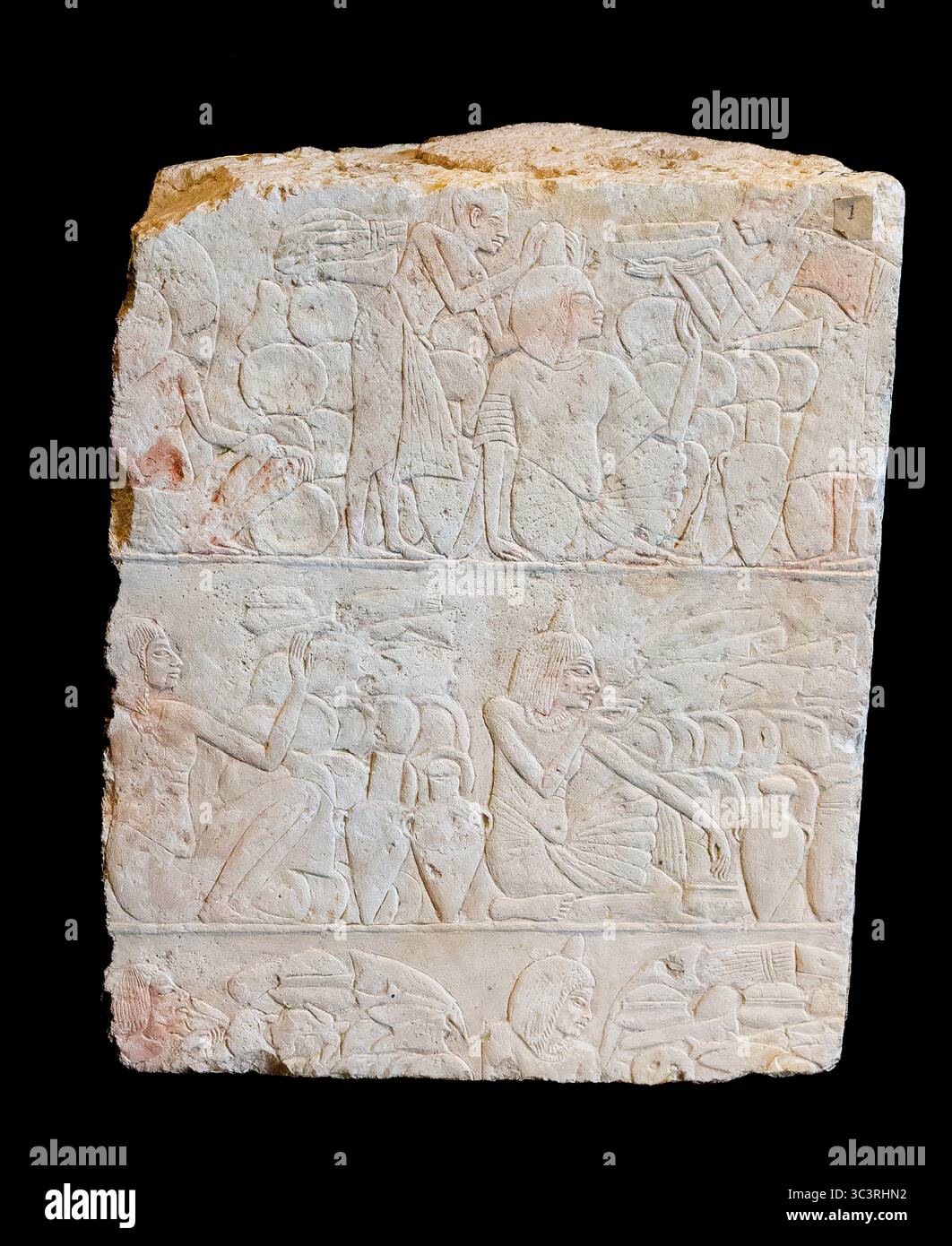 Egypte, Saqqara, tombeau du nouvel Empire de Horemheb, mur Nord de la deuxième cour : Un repas festif. Banque D'Images