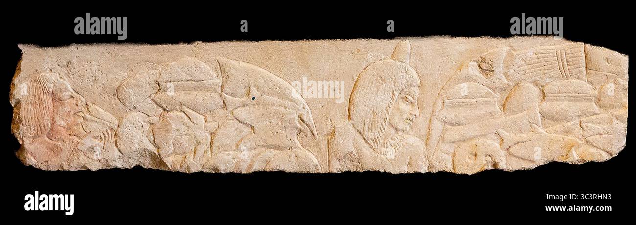 Egypte, Saqqara, tombeau du nouvel Empire de Horemheb, mur Nord de la deuxième cour : Un repas festif. Banque D'Images