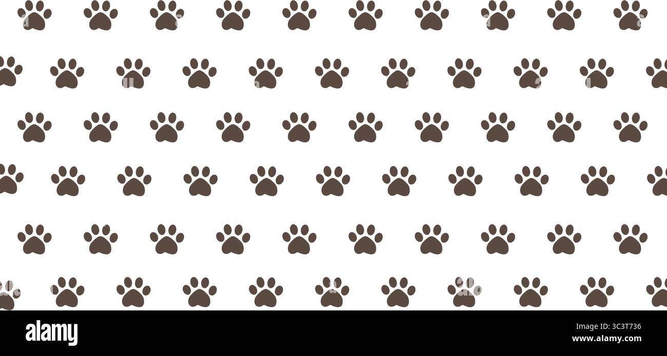 Fond de motif de pattes de pied animales sans couture, parfait pour les conceptions d'animaux de compagnie, les produits pour enfants, les cliniques vétérinaires, les papiers peints et le projet créatif mignon sur le thème des animaux. Illustration de Vecteur
