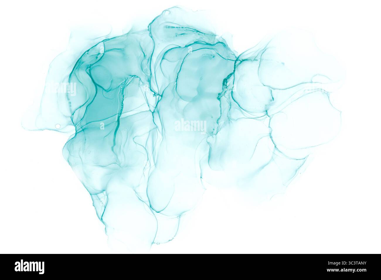 Fond de texture d'encre d'alcool turquoise. Fond de couleur menthe en marbre fluide créatif Banque D'Images